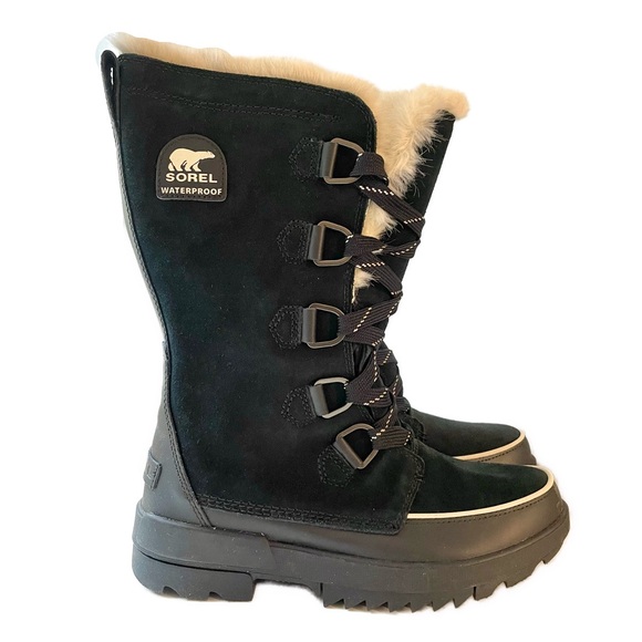 Sorel- Tivioli IV women’s black tall furry suede waterproof boots- 10 - Picture 2 of 14